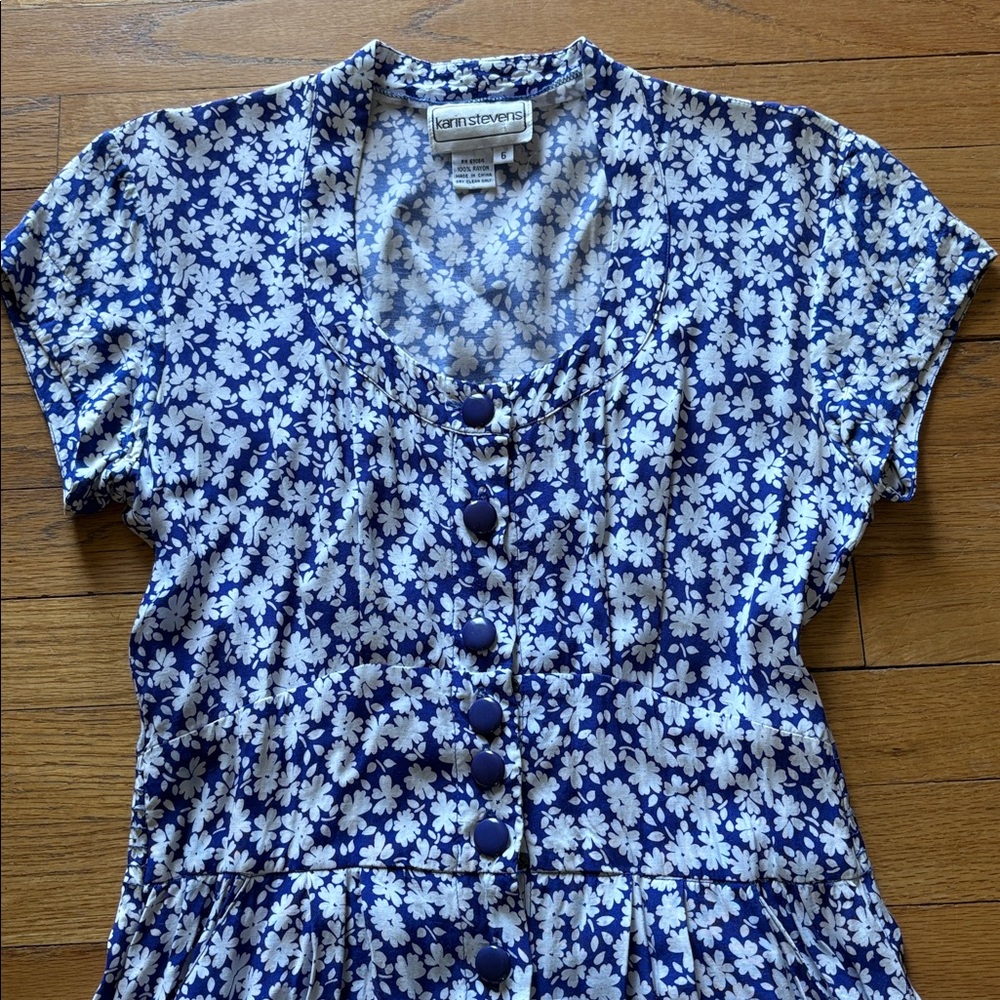 vintage Karin Stevens floral summer dress - Picture 2 of 5